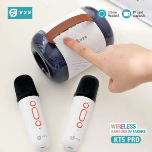V2S KT5 RGB LED LIghts Wireless Mini Karaoke Portable Speaker and Microphone Changing Voice Sound