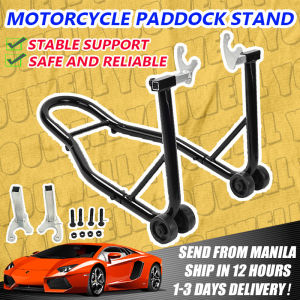 Motorcycle Paddock Stand (2N1) Motorcycle Parking Bracket Spool Bracket Front/Rear Wheel support frame Lift Universal