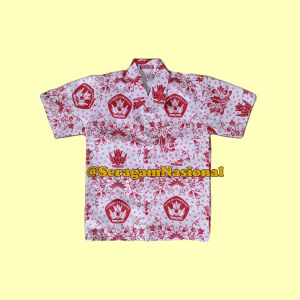 Baju Seragam Sekolah Batik Merah Anak SD Lengan Pendek Panjang