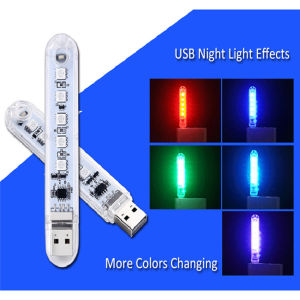 LED Night Light Mini USB Book Lights 5 leds Portable Book Light RGB 5050 5V For PC Laptops Computer Mobile Power Reading Lamp
