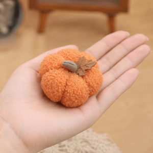 SJJL MALL Party Supplies Mini Pumpkin Ornament Plush Soft Flocked Halloween Decoration Funny Tabletop Centerpiece Pumpkin Decor Halloween