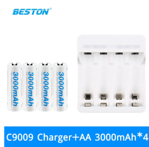 Beston SET BST-C9009 Charger+4pcs 3000mah AA Nimh Battery