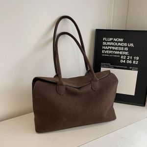 Shoulder Bag for Women Men with Inner Pocket Bag Suede Solid Color Tote Bag Trendy Satchel Bag Work Travel Bag2026