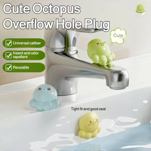 🔥Hot selling🔥 Sink overflow plug/Octopus-shaped water stopper/Overflow plug/Insect repellent and deodorizing waterproof and moisture-proof suitable for a variety of situations sink plug washbasin plug