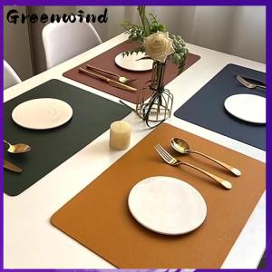 【Greenwind】 Double-layer Leather Table Mat Nordic Heat-proof Placemat Insulation Waterproof Oil-proof Table Mats For Home Hotel Decoration