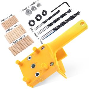 DOWEL JIG Alat Pelubang Dowel Penyambung Kayu Papan Kayu Plywood Drill Set