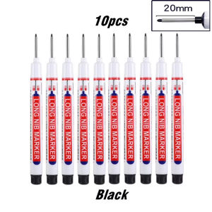 20mm Long Nib Marker Pen Deep Hole Extension Marker Multi-Purpose for Metal Perforating Long Tip Permanent Marker Pen Waterproof Construction Markers Marking Tool