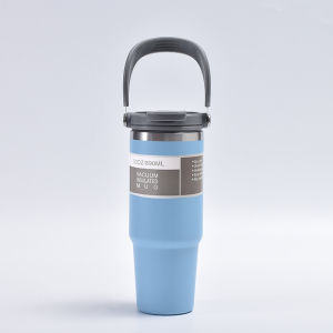 (Ready Stock) 600ml 890ml 304 Stainless Steel Handheld Thermos Flask Water Bottle Double Wall Vacuum Insulated Mug Tumbler Thermos Cup With Straw and Handle Keep Hot And Cold Water Bottle Coffee Mug Thermal for Outdoor Office Travel Mug