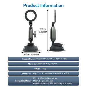 Magnetic Car Phone Holder Suction Cup 360° Adjustable Car Mount Stand For Mobile Phone Iphone HUAWEI SAMSUNG XIAOMI