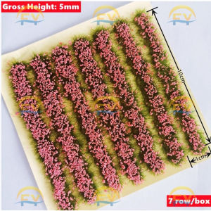 FY Miniature Flower Cluster Static Grass Tufts Artificial Lowland for DIY Model Railway Diorama Military Scene Architect