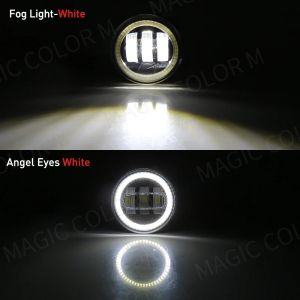 Angel Eye Fog Light For Ford Focus Fusion Fiesta Ranger C-Max Transit Tourneo Edge Car DRL Fog Driving Lamp LED Fog Light