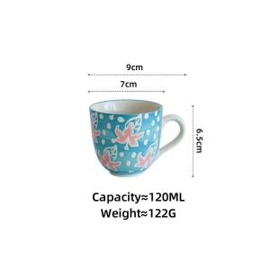 ถ้วยน้ำชาทาสีด้วยมือสไตล์ญี่ปุ่น OMK 120แก้วกาแฟแก้วเซรามิคมล.