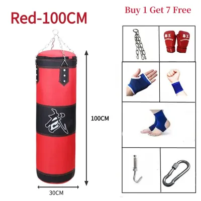 SOARFLY Boxing Punching Bag 100-120CM Fitness Sandbags Hollow Heavy Duty Training MMA With Gloves Boxing Training Bag