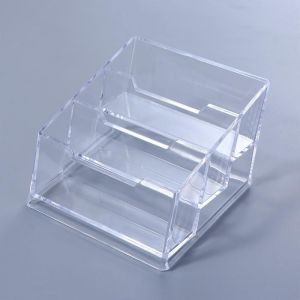 LANCE Simple Muiltifunction Home Acrylic Storage Rack Card Holder Table Organizer Name Card Rack Card Display Shelf Business Card Container Cards Display Stand