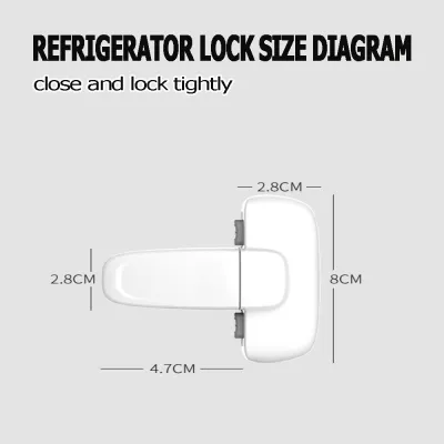 Safety Baby Proof Refrigerator Fridge Lock Refrigerator Lock Door Child Proof Baby Safety Lock Double Buckle Design Pinching Protection Kunci Peti Sejuk Lock Fridge Children