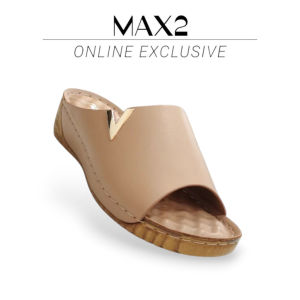 Max2 - Kasut Sandal Berjahitan - Tinggi 4cm yang Bergaya Selesa dan Tahan Lama 2 Warna