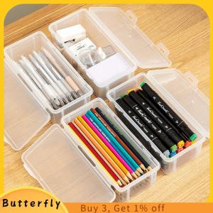 Butterfly กล่องใส่เครื่องสำอางกล่องใส่ดินสอโปร่งใสที่ใส่แปรงอายแชโดว์แบบบลัชออนที่เก็บเครื่องเขียนบนโต๊ะ