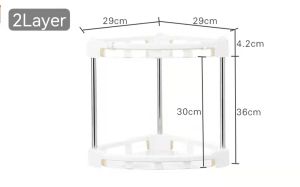 Holbrook 4 Tier Corner Shelf Space Saver Kitchen Plates Pots Condiments Multipurpose Sturdy XBD088