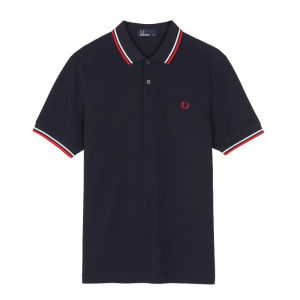 100% Original Fred perry Polo Shirt Striped Cuffs M3600 Men Casual Business Short Sleeve Top men polo shirt