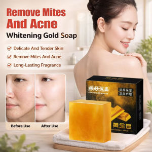 【Gold Bar Formula】Deep Cleansing for Acne-Prone Skin Reduces Dark Spots Gentle Exfoliation Gold Bar Soap Anti-Mite Acne Treatment Soap Whitening Facial Soap Skin Brightening Soap