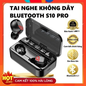 Tay Nghe Blutooth Không Dây F9 Pro / S10 Pro / M10 / S20 Âm Thanh Hay Bass Chuẩn Êm Tai Tương thích với mọi hệ điều hành