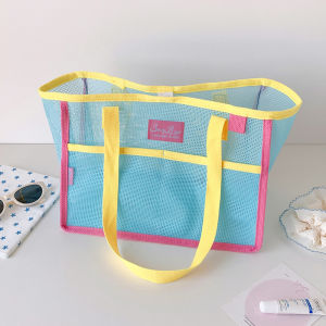 Summer simple mesh womens handbag portable snack storage bag for camping large-capacity supermarket shopping bag for women