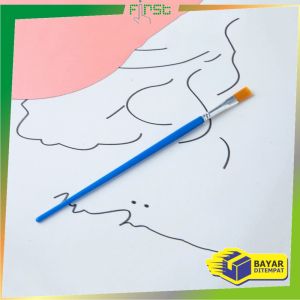 FH-A98 Kuas Lukis Cat Air Paint Brush Nilon Ujung Pointed dan Flat / Kuas Kecil Lancip Datar Akrilik