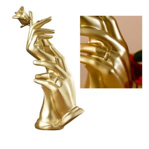 【Ready Stock】Home Decor Decoration Gold Pajangan Hand Rose Nordik Damar Dekorasi Kamar Tidur Ruang Tamu Lemari TV Aesthetic Hiasan