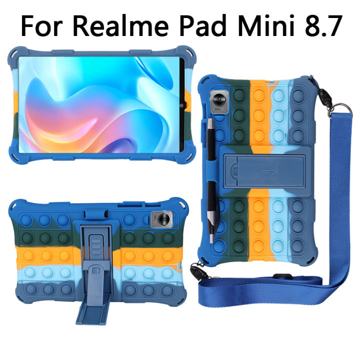 Tablet Case Realme Pad Mini inch 4G LTE 2022 RMP2105 Soft Silicone Case  Pop Stress-Relieve Case Push It Bubble Stand Cover for RealmePad Mini
