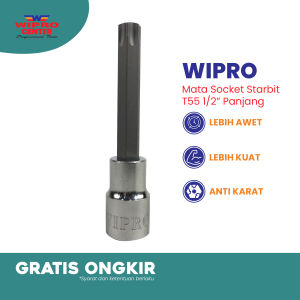 WIPRO Mata Socket Star Bit T55 x DR 1/2" / Kunci L Bintang Panjang