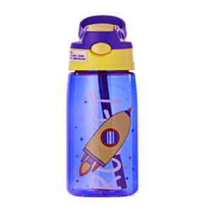 480ml Botol Air Baby Bottle Kids BPA Free Cartoon Drinking Bottle Air Straw Bottle Water with Straw Handle