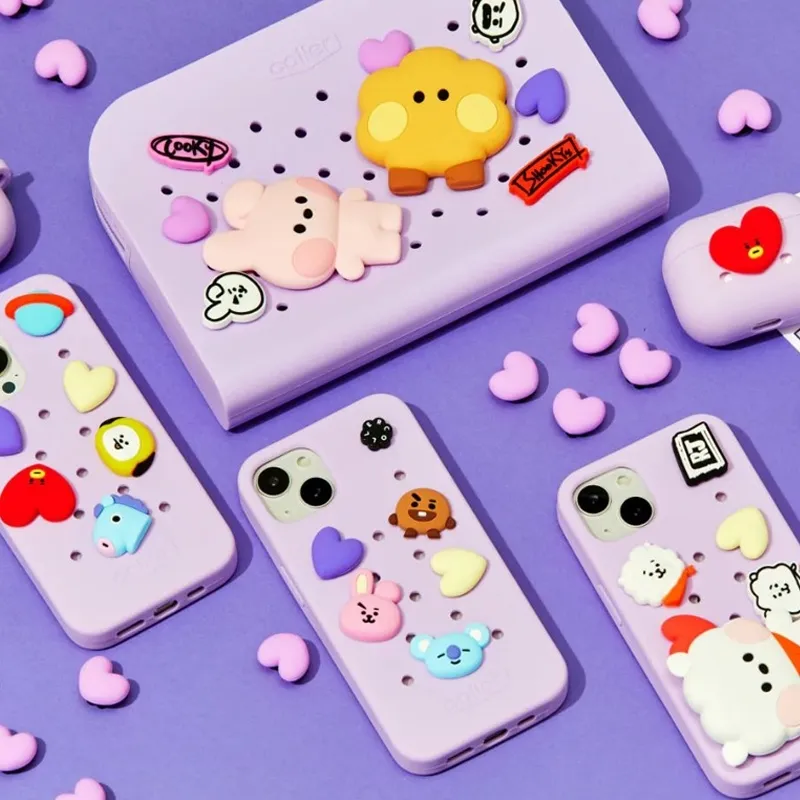 BT21 Minini COLLER iPHONE CASE 13 13PRO SILICONE POUCH AIRPODS