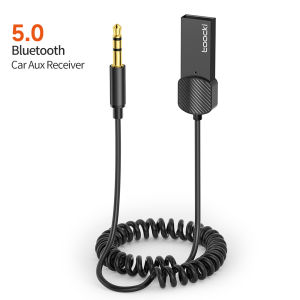Toocki Car 3.5mm Bluetooth 5.0 Receiver Adapter Hands-Free Bluetooth Car Kits AUX Audio 3.5mm Jack Stereo Music Wireless Receiver for Car