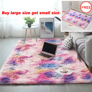 80-120+50-80cm Bedside Carpet Gradient Color Bedroom Living Room Washable Mat Soft Fluffy Carpet Non-slip Floor Carpet 地毯