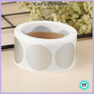 【Coral】💖【HOT SALE】🎈🎈 สติกเกอร์สีเงินทรงกลมลอกออกได้จำนวน300ชิ้นสติกเกอร์ติดป้ายสำหรับขูดขนาด1นิ้ว