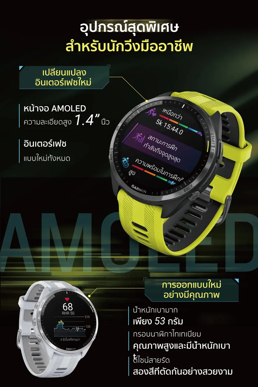 Garmin Forerunner 965 series นาฬิกาสมาร์ทวอทช์ รับประกันศูนย์ไทย 2 ปี