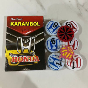 Biji Karambol Tebal 4 mm Motif Honda / Random | Koin Krambol Satu Lapis Original | Keping Kerambol 4mm | Coin Carambol Carrom Games