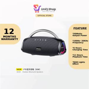 [New] UniQ.Shop 50W Wireless Portable Bluetooth Speaker | Waterproof Portable RGB HiFi TWS Audio USB Player System