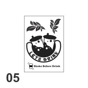 Stiker label minuman bulat isi 22 pcs/lbr bahan trasnparan
