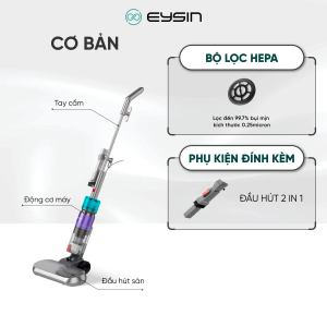 EYSIN VC30Plus Máy hút bụi có dây Công suất 500W 20000Pa lực hút mạnh Lõi lọc HEPA lọc sạch bụi 0.25 micron Đầu lau sàn