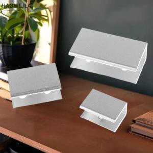 [HAOWEILAI] ที่หนีบกระจกสี่เหลี่ยม4ชิ้นที่ยึดชั้นกระจกคลิปชั้นวางอลูมิเนียมตัวยึดสำหรับบอร์ดความหนา5มม. 6มม. 8มม. 10มม. 12มม.