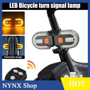 [NYNX] 1 Set Eco-friendly Wireless Taillight Fast Charging Detachable Bike Taillight Bike Wireless Remote Control Turn Signal Lights