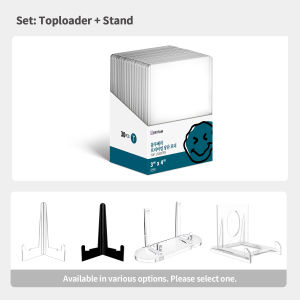 30pcs Blueberry Toploader Stand Set Color Border Toploader Toploaders With Film Kpop Lomo Card 3x4 Clear Set BERYFAM