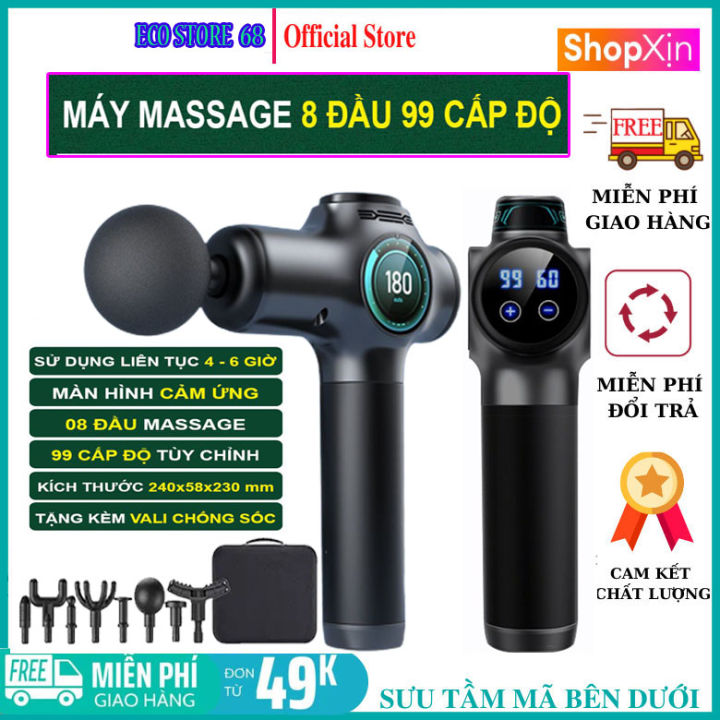 Máy massage cầm tay, máy mát xa toàn thân 8 đầu 99 chế độ rung, trị đau nhức toàn thân hiện quả, giảm đau nhức mỏi vai gáy, động cơ mạnh mẽ, súng massage, súng mát xa cầm tay toàn thân, máy massage cổ vai gáy, mini