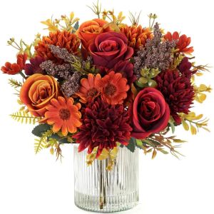 CHENJIE Silk Petals Rose Artificial Flower Multicolor Rose Daisy Decorative Flower Bouquet Beautiful Photo Props Simulation Flower Home Decoration