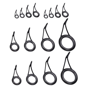 16Pcs Fishing Rod Tip Repair Kits Ceramic Rings Rod Tip Guide Replacement Fishing Line Rotating Guide Eye Rings