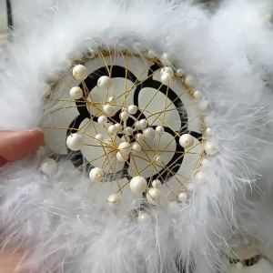 Pearl Feather Car Anti-Slip Mat – Long Plush Dashboard Center Console Storage Pad Ornament Washable 1Pc – For Auto Interior Decor Gift