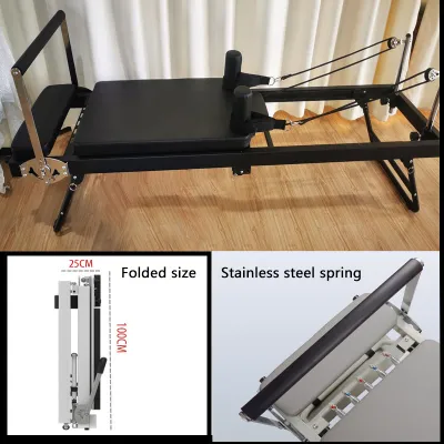 Commercial/Household Pilates Reformer Machine Black Pilates Bed Pilates Exercise Fitness Equipment Indoor ABS