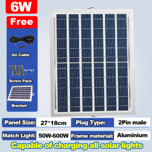 [only panel]  Large size 2PIN male pulg 6V Solar panel aluminum frame outdoor waterproof IP67 monocrystalline silicon solar panel christmas lights solar power outdoor lighting led lights for room at night