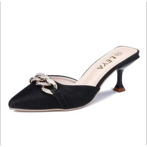 Korean Fashion Sandals High Heels Slippers Womens Pointed Toe Slippers